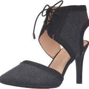 Franco Sarto Amoretta Dark Coal Wool Ankle Tie Heels Size 10M